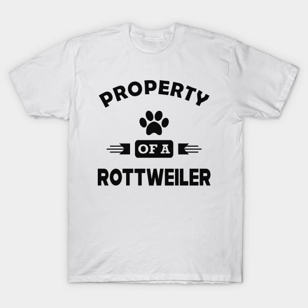 Rottweiler Dog - Property of a rottweiler T-Shirt by KC Happy Shop